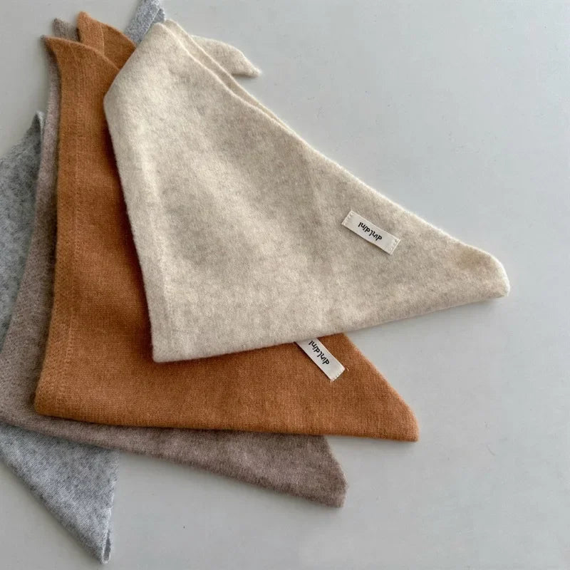 Cute baby triangle scarf, knitted, warm and cozy, essential baby accessory for winter.