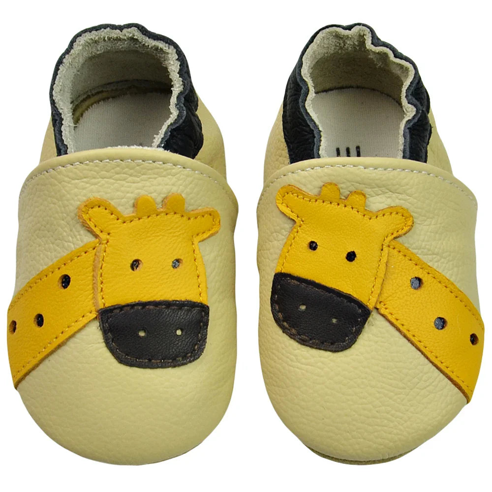 Genuine leather infant footwear in a vibrant red, ideal for active babies