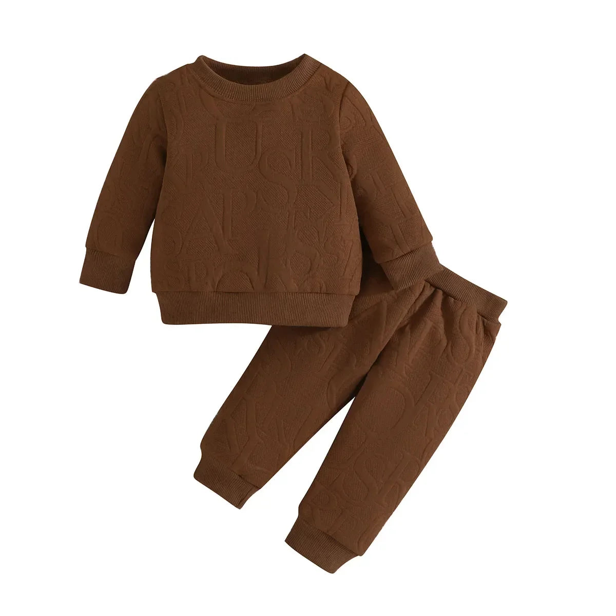 Baby long sleeve casual set, soft gray and white striped top with solid gray trousers
