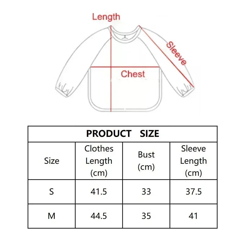 Close-up of the waterproof fabric on a long sleeve baby bib, showing durability and easy cleaning