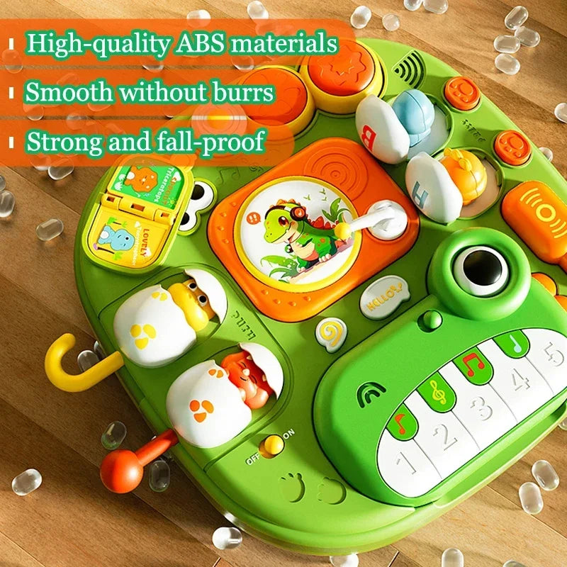 Colorful baby musical toy activity table, enhancing sensory and motor skills for early development