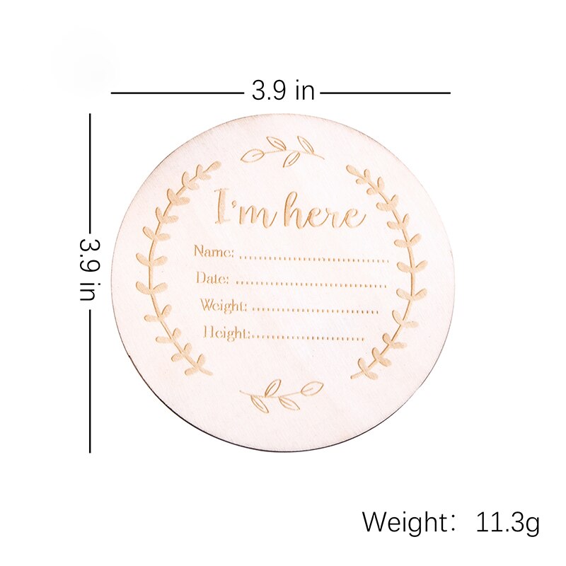 Baby milestone wooden card set, includes age markers for monthly pictures, great newborn gift