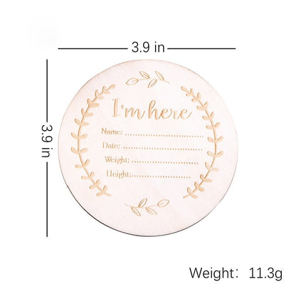 Baby milestone wooden card set, includes age markers for monthly pictures, great newborn gift