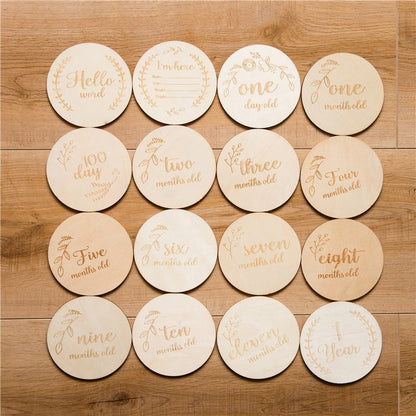 Wooden baby milestone cards for monthly pictures, perfect baby shower gift and keepsake