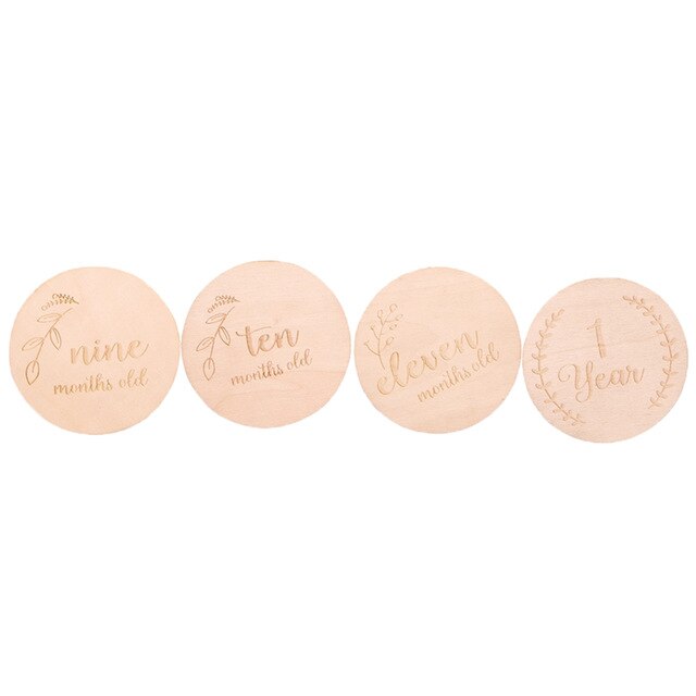 Newborn baby growth milestone wooden cards, suitable for baby photo props and memories