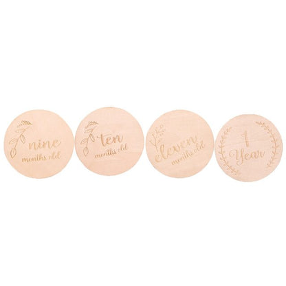 Newborn baby growth milestone wooden cards, suitable for baby photo props and memories