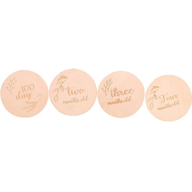 Set of baby monthly milestone wooden cards, great baby accessories for capturing growth photos