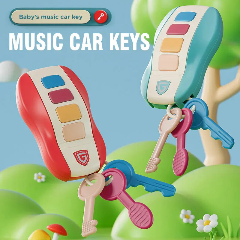 Toddler educational car key toy with music, flashing lights & realistic car sounds, safe for play