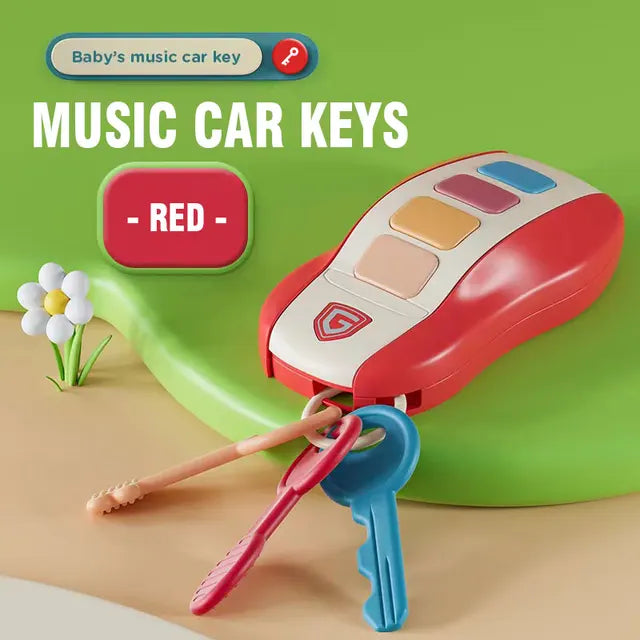 Baby's first car key toy with captivating lights, real car sounds & melodies, promotes sensory play