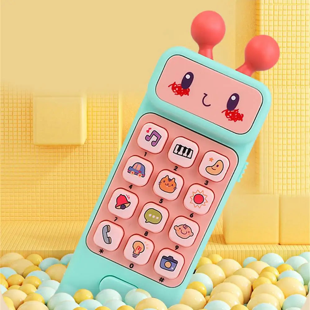 Musical phone teether, ideal for babies and toddlers, encouraging sensory play and development.