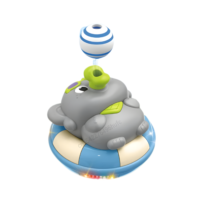 Educational baby toy: a musical sliding elephant designed to encourage crawling and sensory interaction.
