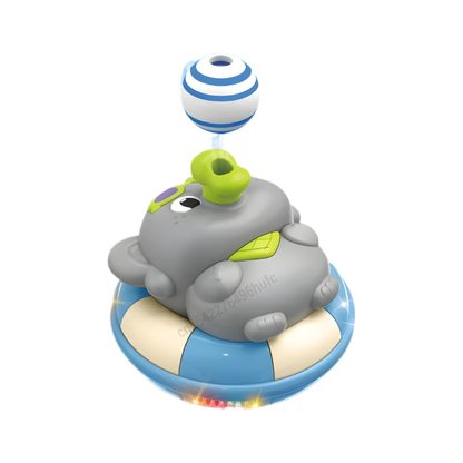 Educational baby toy: a musical sliding elephant designed to encourage crawling and sensory interaction.