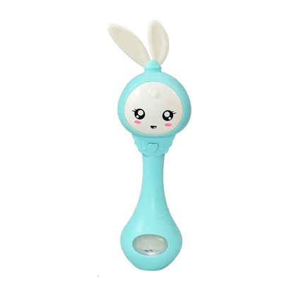 Portable baby musical teether rattle, perfect for on-the-go sensory play