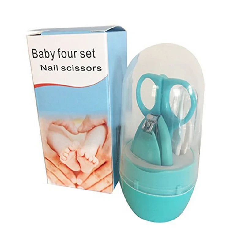 Close-up of the rounded tips of the baby nail scissors, emphasizing safety for infant care