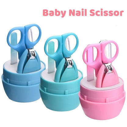 Entire baby nail care kit with a cheerful blue case, perfect for new parents and baby safety
