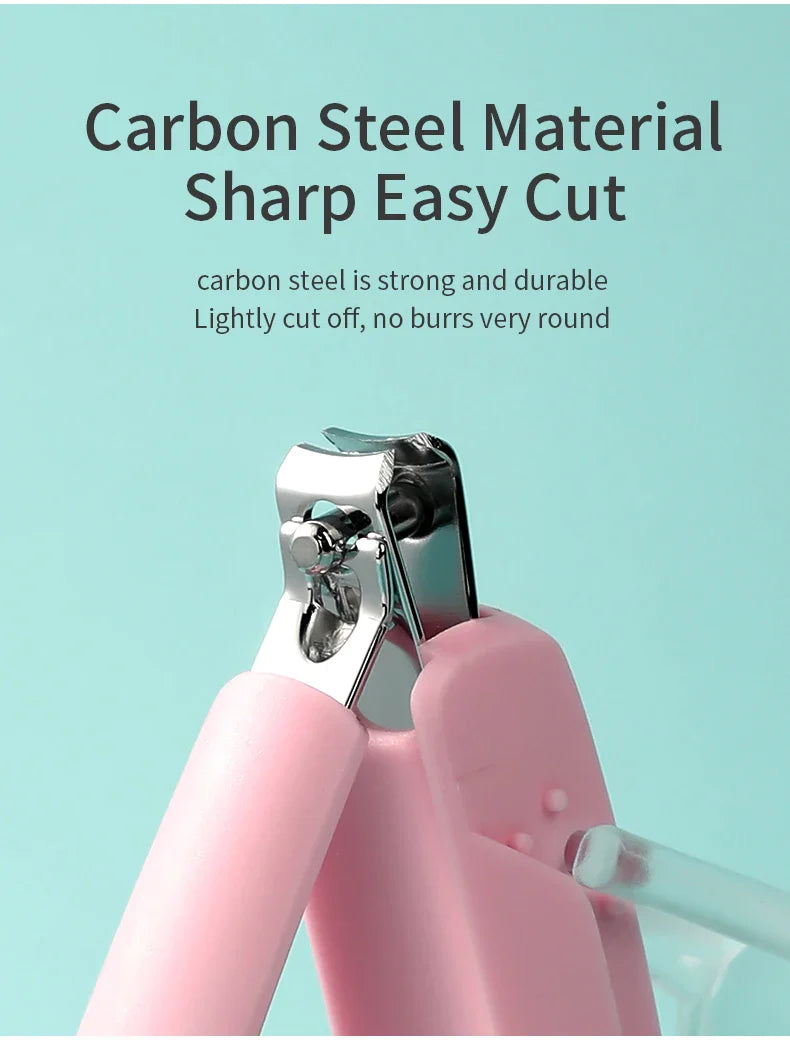 Set of baby nail clippers with a magnifying glass, great baby shower gift for new parents.