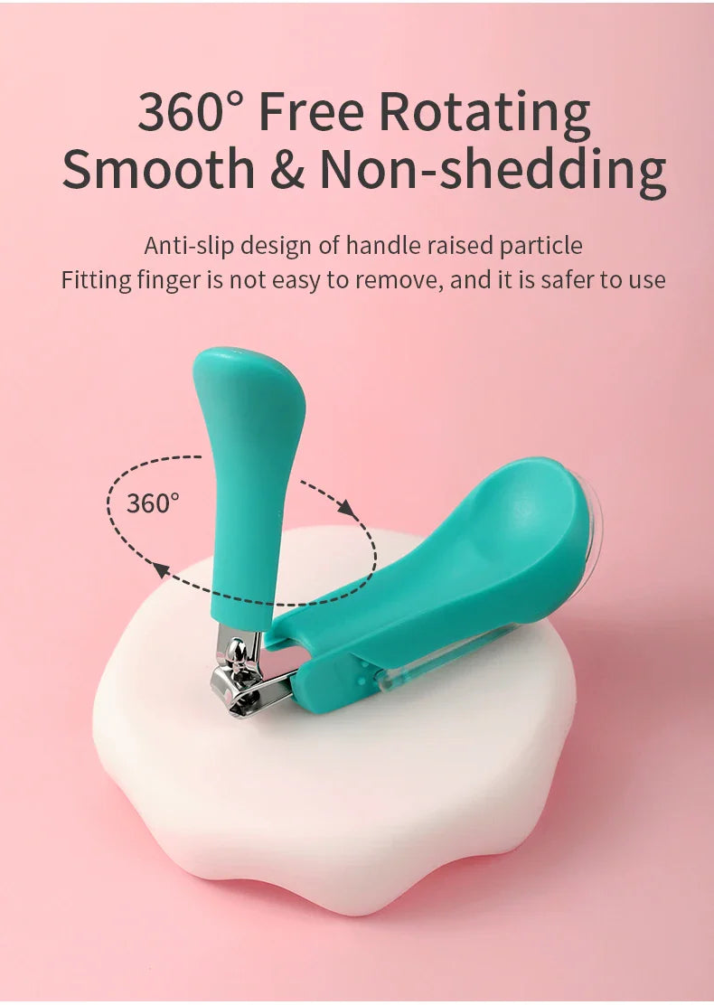 Baby nail clippers with a magnifying lens, perfect for toddlers and infants for precise nail care.