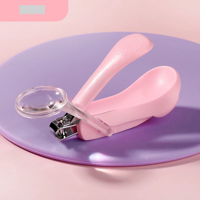 Baby nail clippers with a large, adjustable magnifier, ideal for precise and secure infant care.