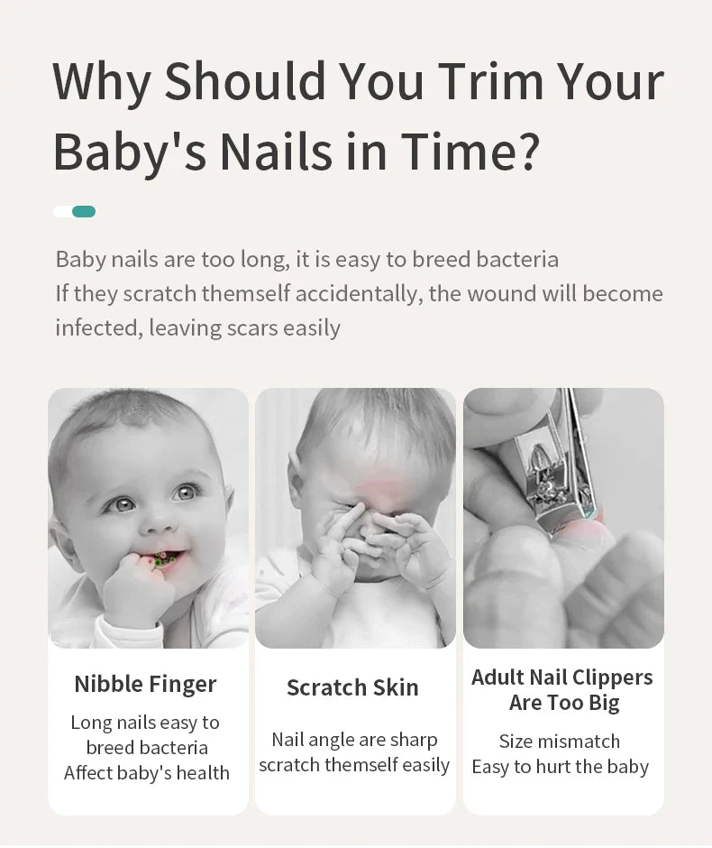 Newborn essentials: baby nail clippers with magnifying lens for simple and secure baby grooming.