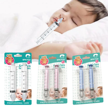 Baby Nasal Aspirator Kit in clear packaging, showing all components for infant congestion relief.