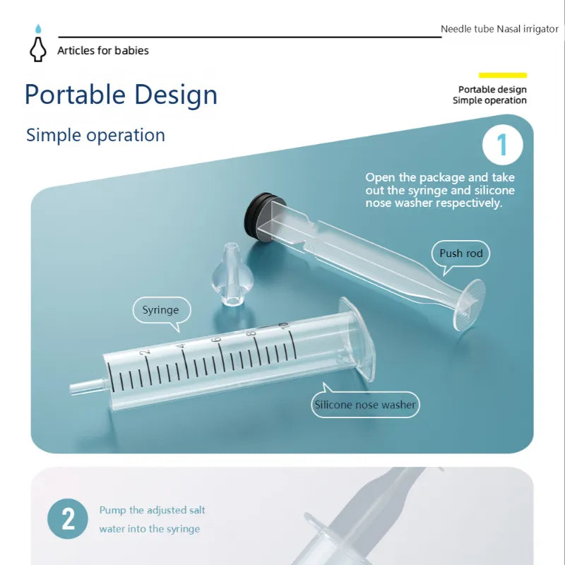 Collection of baby health essentials, with the nasal aspirator kit prominently featured for newborns.