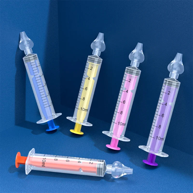 Gentle silicone nasal aspirator for infants and toddlers, designed for safe and effective nose cleaning.