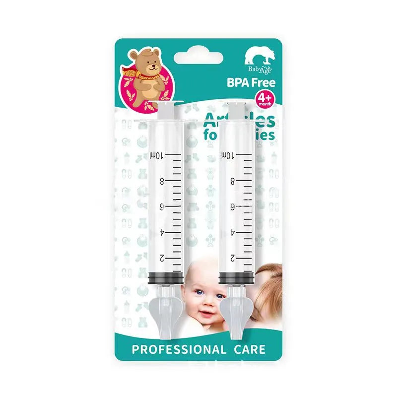 Baby Nasal Aspirator Kit displayed with educational materials on infant health and rhinitis.