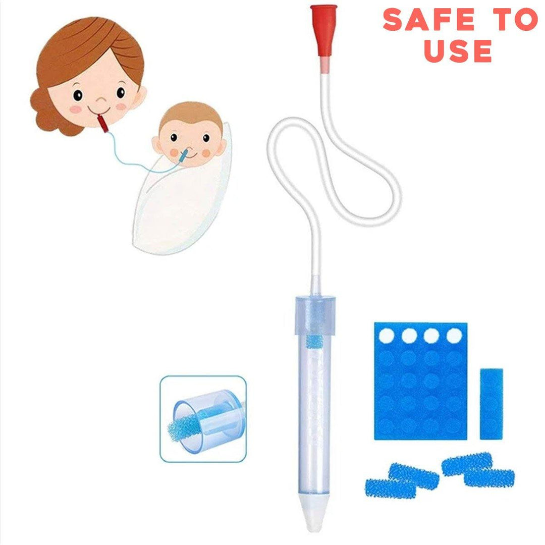 Safe baby booger remover. Electric nasal aspirator for newborns with clear nose and congestion relief.