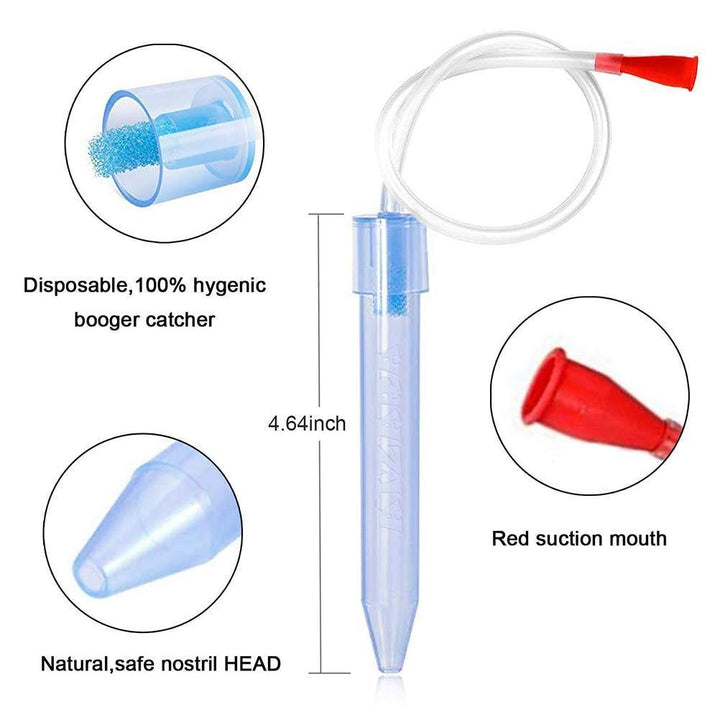 Ergonomic baby nasal aspirator for easy, hygienic infant care & quick congestion relief. Gentle suction.