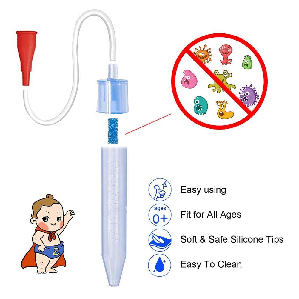 Newborn nasal aspirator for clear breathing. Soft tip & gentle suction ensures baby's comfort and hygiene.