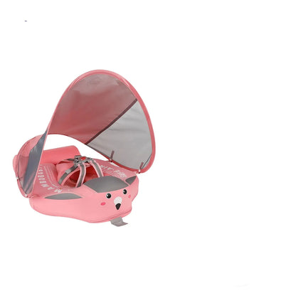 Packaging shot: Baby non-inflatable swim float with canopy & harness for water fun