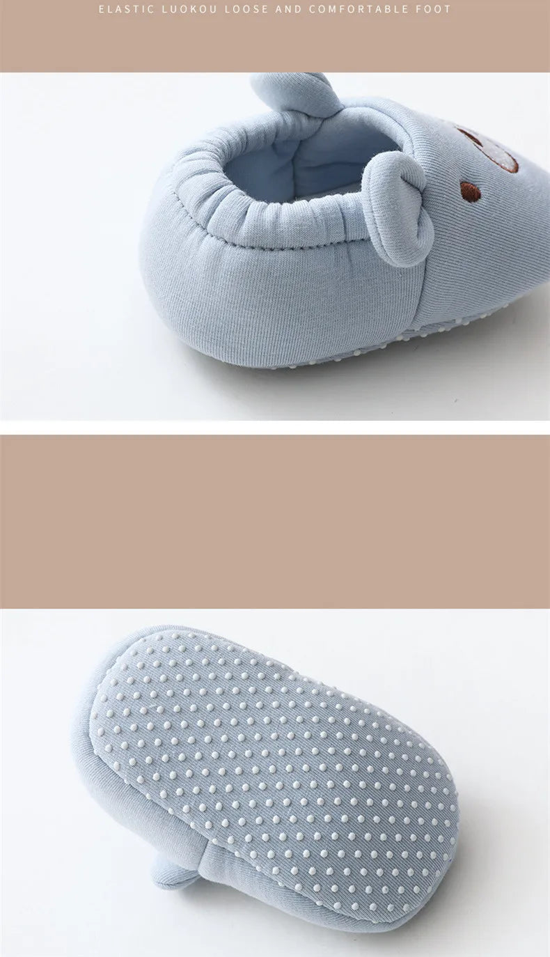 Baby non-slip breathable shoes, adorable lion cub print, soft sole, comfortable for home wear