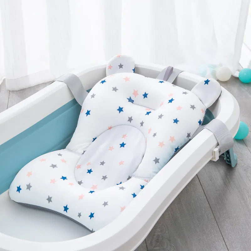 Baby non-slip star bath support mat for safe, comfortable infant bathing, newborn essential