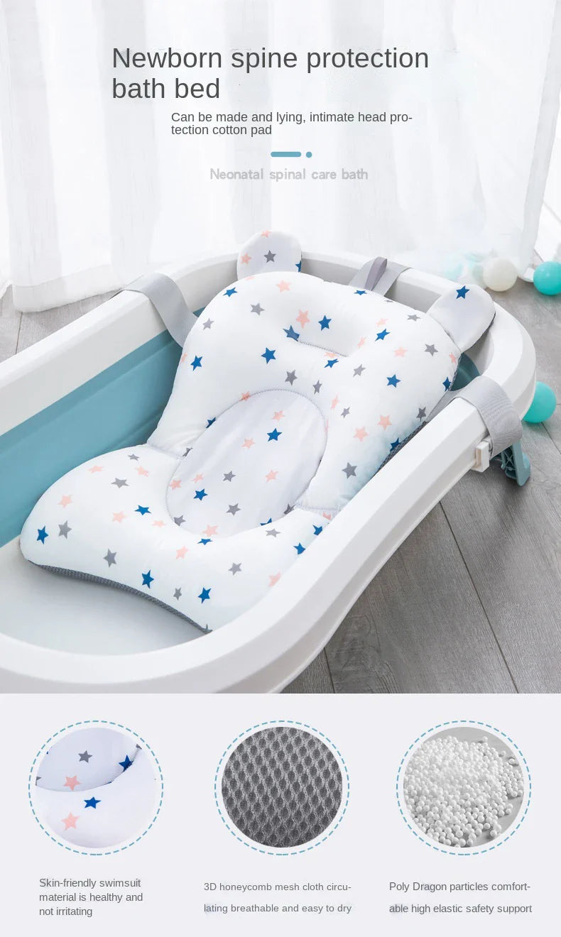 Comfortable non-slip star bath support, designed for newborn and baby bathing