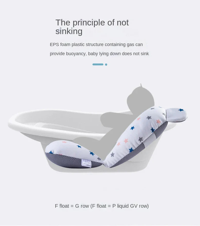 Flexible non-slip star baby bath support, ideal for secure and comfortable infant bathing