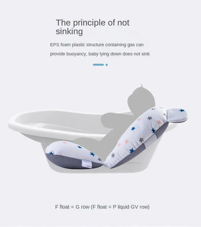 Flexible non-slip star baby bath support, ideal for secure and comfortable infant bathing