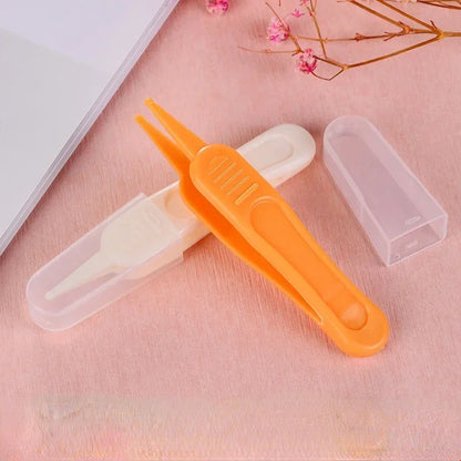 Gentle baby nose cleaning tweezer tool for safe and effective snot and earwax removal, baby grooming.