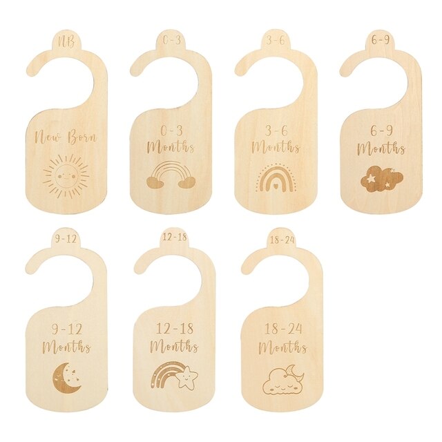 Wooden baby closet dividers, cartoon swan design, perfect for nursery organization and baby wardrobe