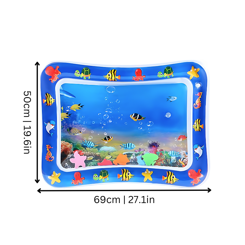 Kids' interactive water mat with ocean-themed graphics, perfect for outdoor summer sensory fun