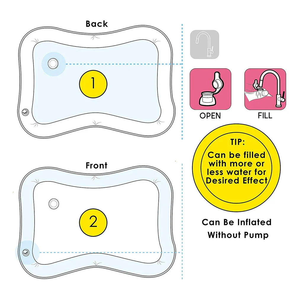 Child playing with the water mat, demonstrating the engaging sensory experience for babies