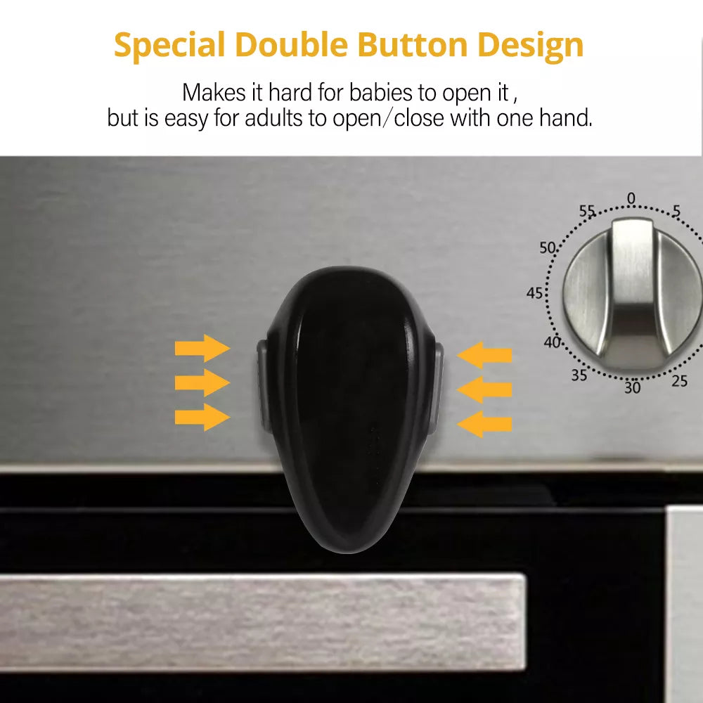 Oven door guard for children, child safety lock, prevents burns to toddlers