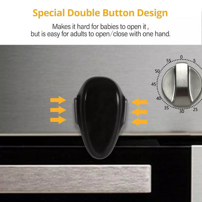 Oven door guard for children, child safety lock, prevents burns to toddlers