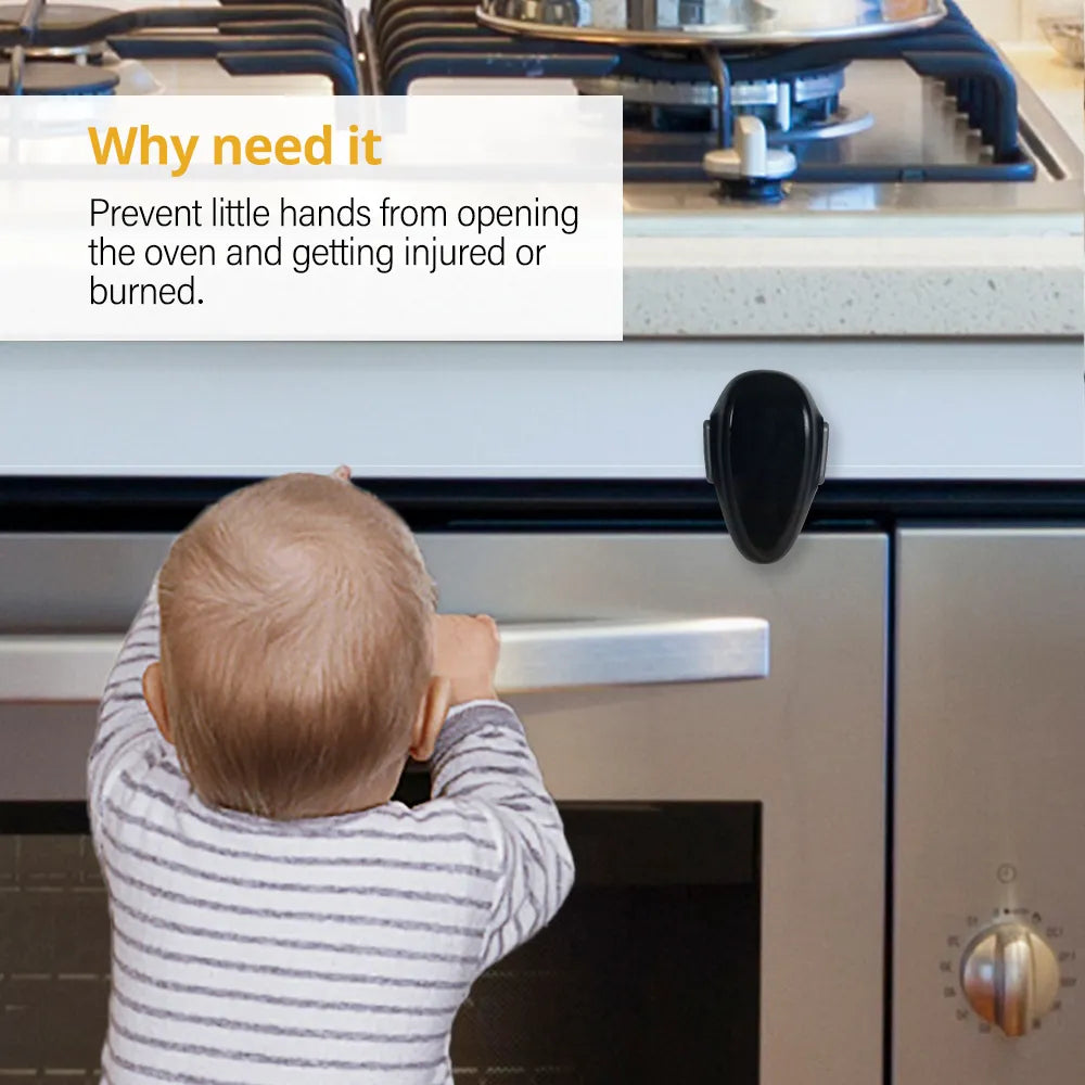 Kitchen cabinet safety lock, baby oven guard, easy install, durable plastic