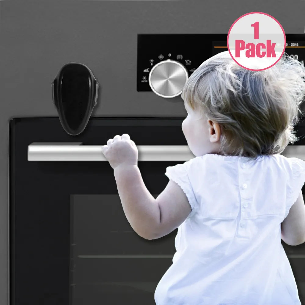 Toddler safety oven lock, child guard for kitchen appliances, white plastic