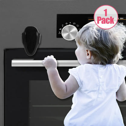 Toddler safety oven lock, child guard for kitchen appliances, white plastic