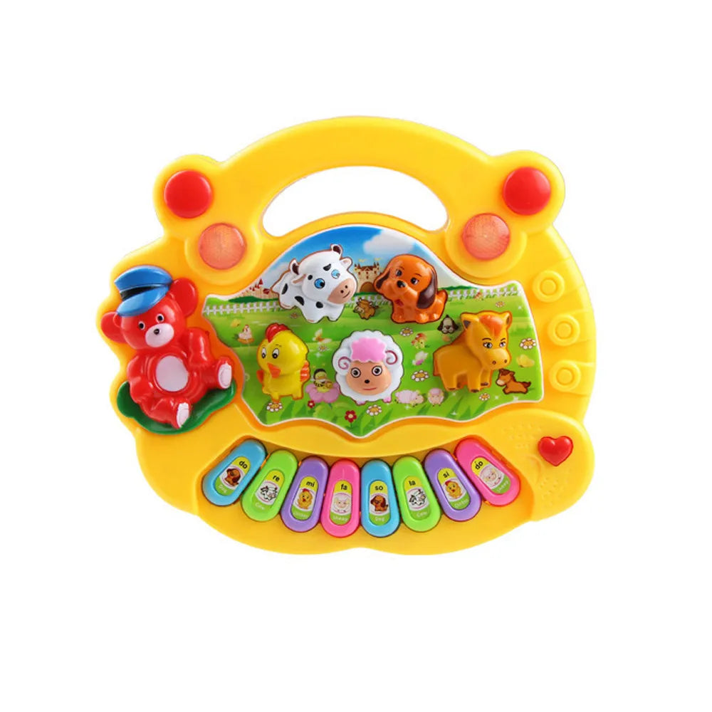 Sensory developmental baby toy: animal-themed musical piano for toddlers