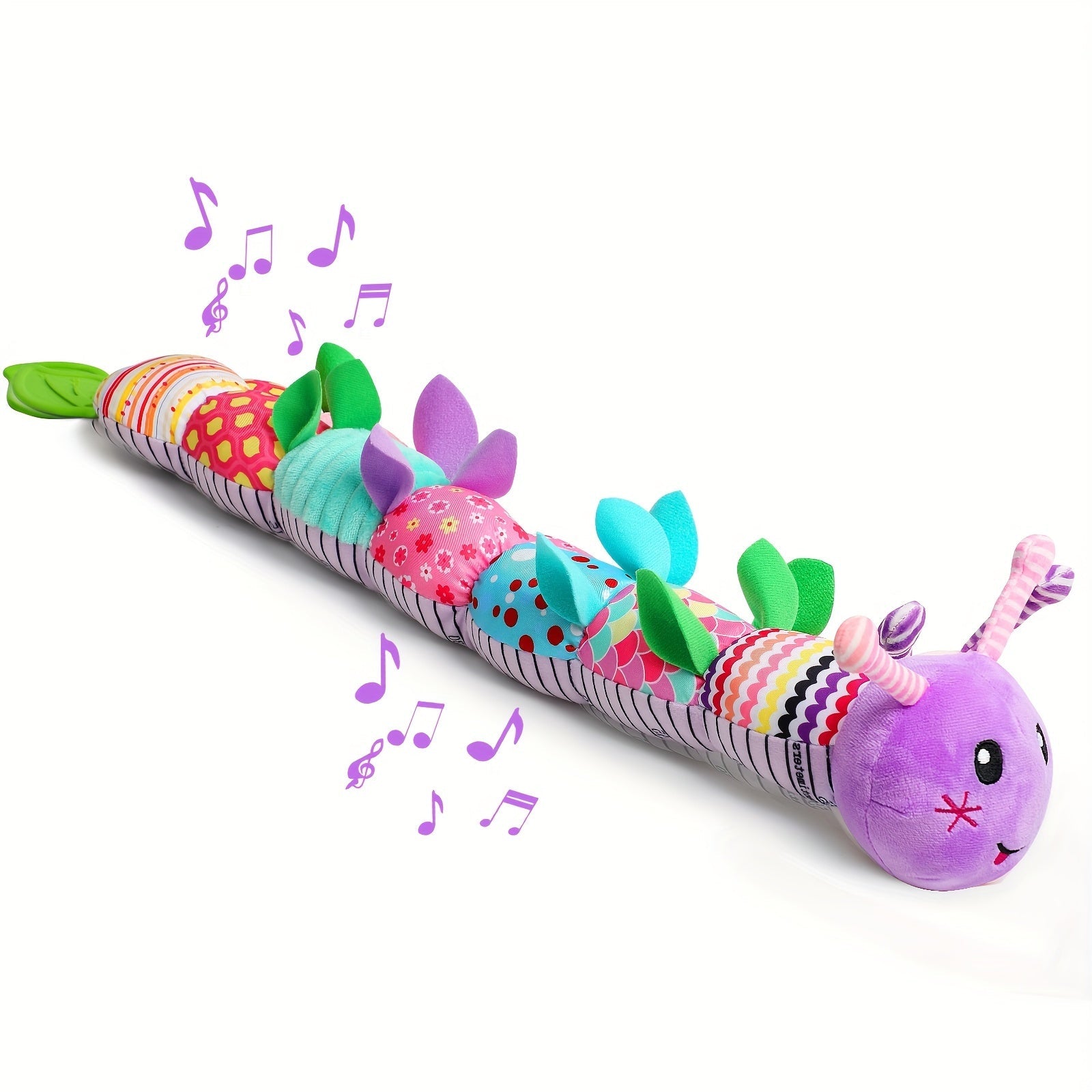 Gift-ready baby plush musical rattle toy in cute packaging, ideal for baby showers.