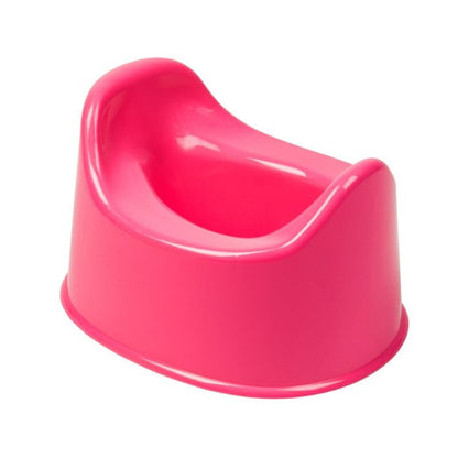 White plastic baby toilet seat with non-slip base for safe potty training.