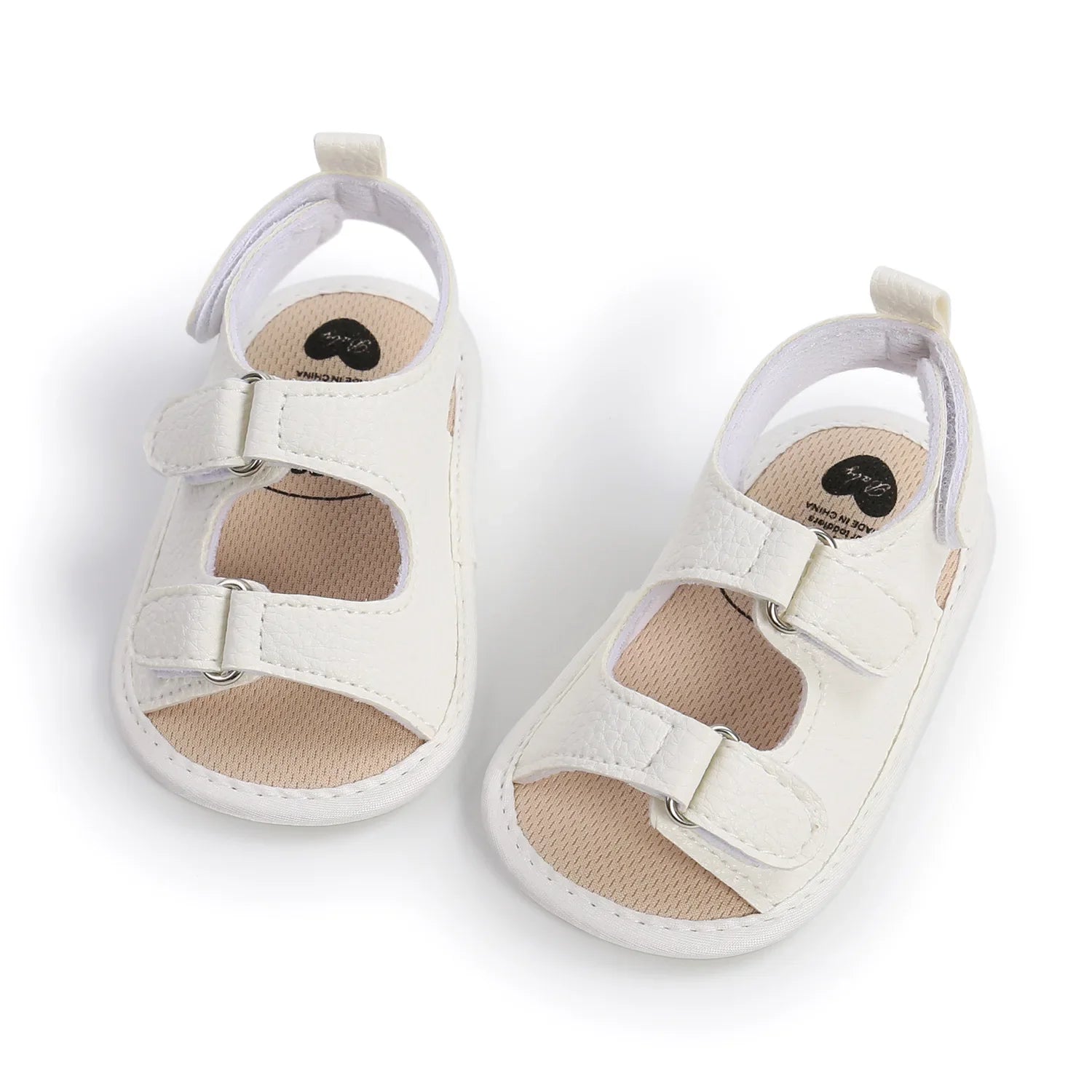 Durable baby PU leather sandals, soft anti-slip sole, ideal for crib and first walkers