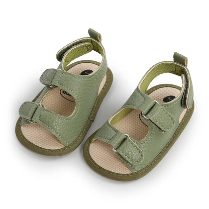 Lightweight baby PU leather soft sole sandals, anti-slip, perfect unisex baby footwear